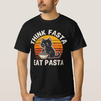 Camiseta Think Fasta Eat Pasta Shirt – Funny Cat Pasta Love