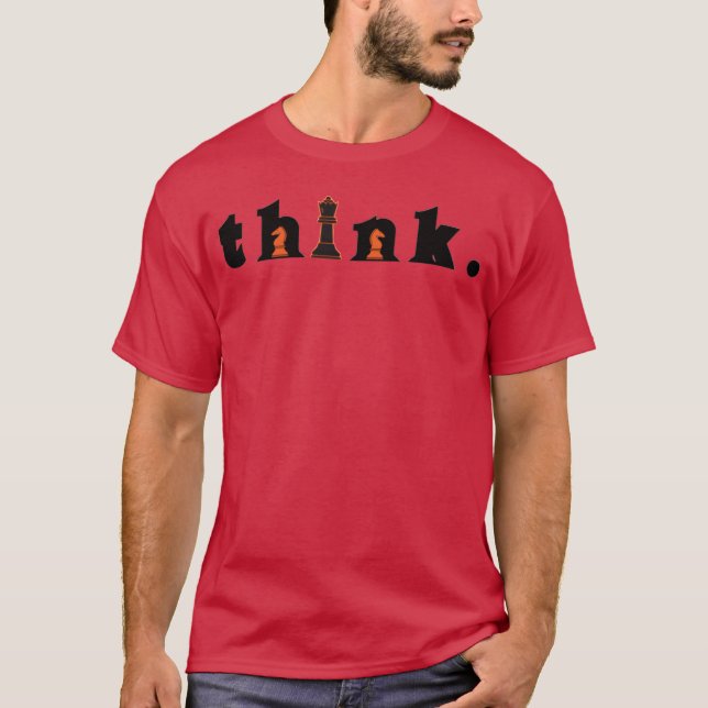Camiseta Think in Chess Pieces retro (Frente)