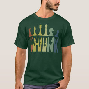 Camiseta Think Retro Vintage Chess Pieds Player Gifes Ches