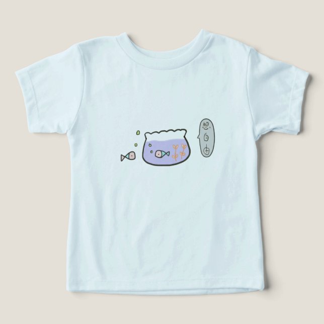 Camiseta Thinking of Freedom Cute Fish Doodle Art (Design frontal)