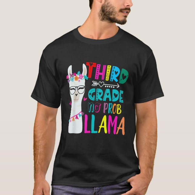 Camiseta Third 3rd Grade Teacher Back To School No Prob Lla (Frente)