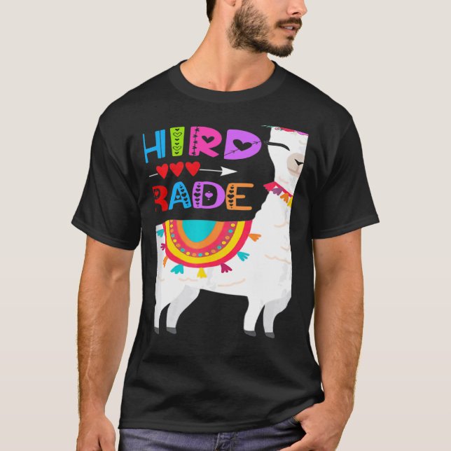 Camiseta Third 3rd Grade Teacher No Prob Llama First Day Gi (Frente)