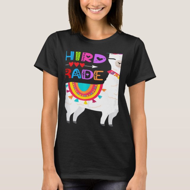 Camiseta Third 3rd Grade Teacher No Prob Llama First Day Gi (Frente)