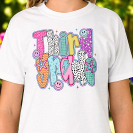 Camiseta Third Grade First Day of School Coquette Preppy