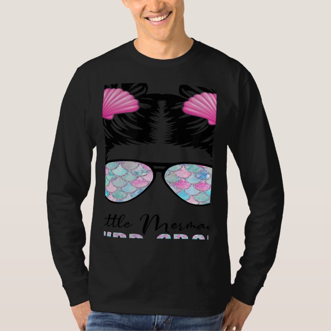 Camiseta Third Grade Mermaid Messy Bun Back To School Tie D (Frente)