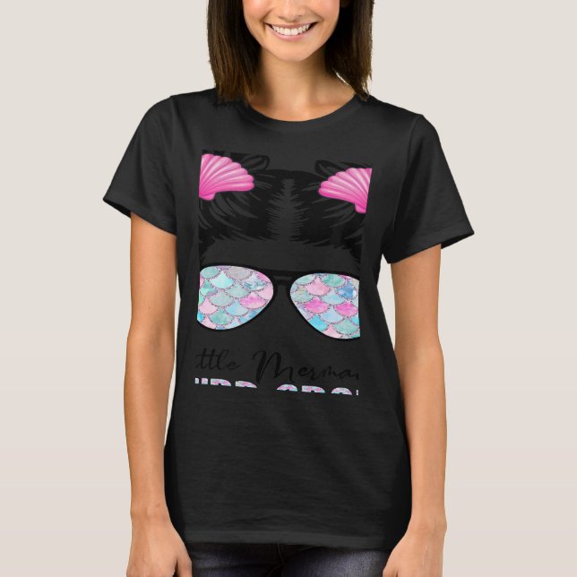 Camiseta Third Grade Mermaid Messy Bun Back To School Tie D (Frente)