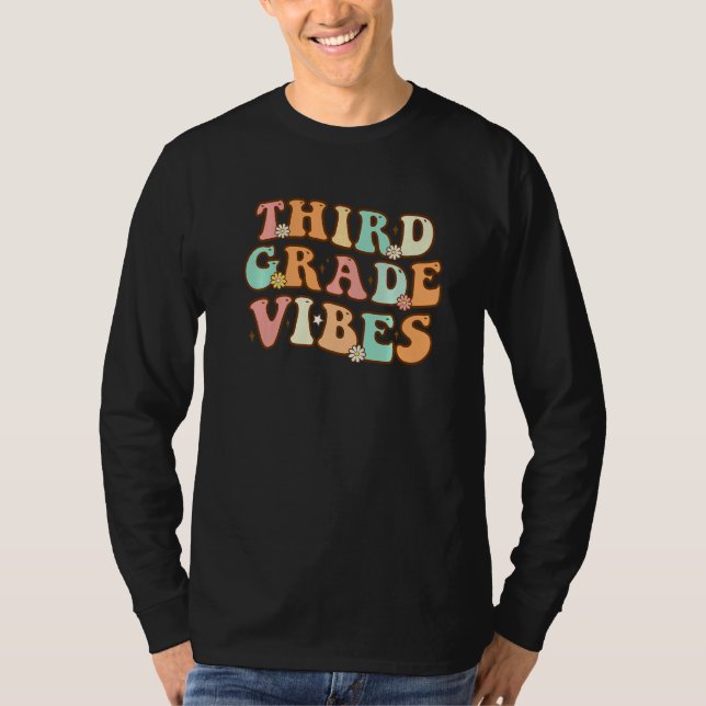 Camiseta Third Grade Vibes 1st Day of School Retro 3rd Grad (Frente)
