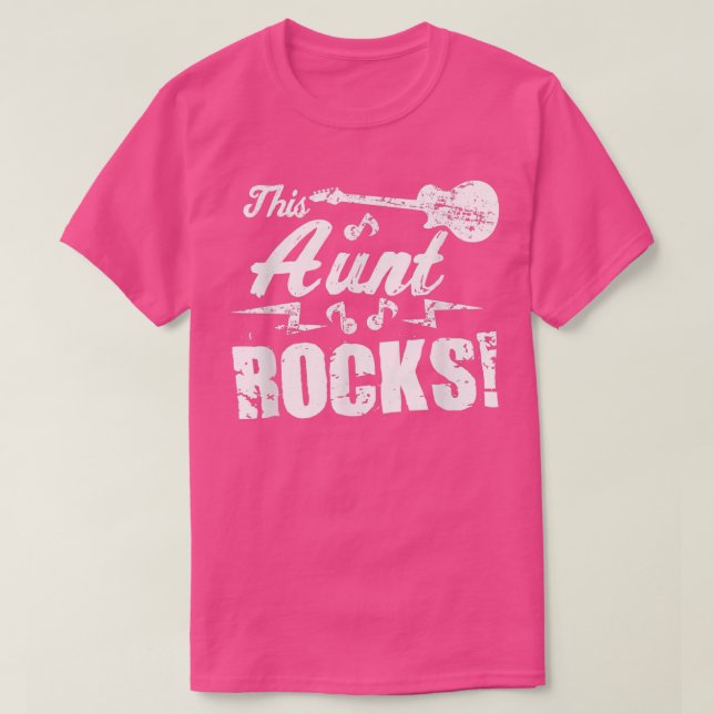 Camiseta This Aunt Rocks T Guitar Rock n Roll Funny Tee 294 (Frente do Design)