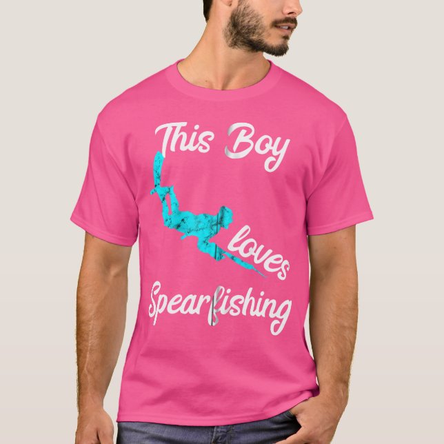 Camiseta This Boy Loves Spearfishing Speardiver Spearfisher (Frente)