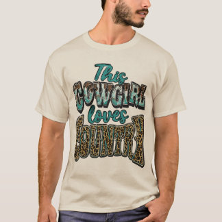 Camiseta This Cowgirl Loves Country Western Leopard Print