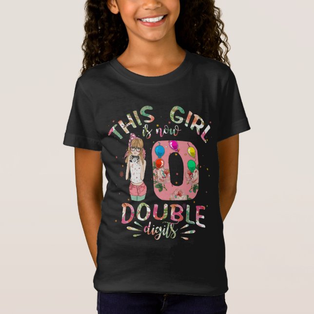 Camiseta This Girl Is Now 10 Double Digits 10th Birthday (Frente)