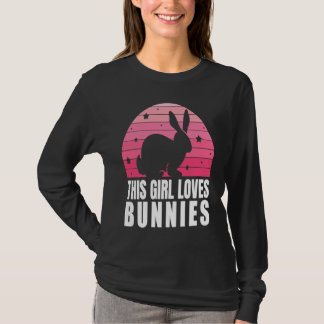 Camiseta This Girl Loves Bunnies Cute Silhouette Rabbit