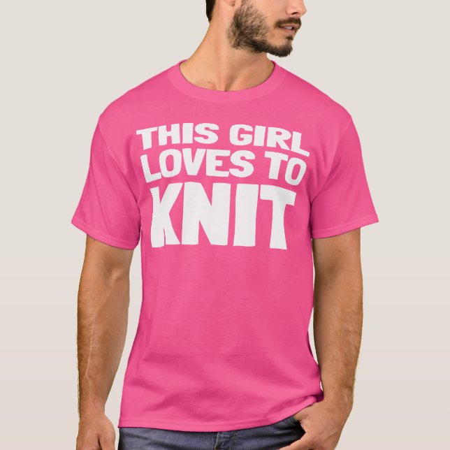 Camiseta This Girl Loves To Knit Knitting Club Print (Frente)