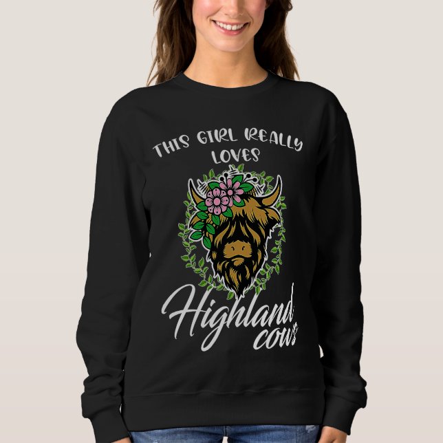Camiseta this girl really loves highland cows highland catt (Frente)