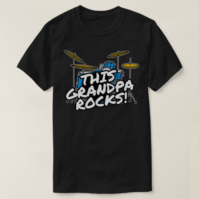 Camiseta This Grandpa Rocks Drums Drummer Grandparents Day  (Frente do Design)