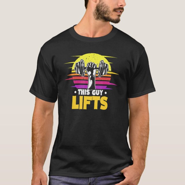 Camiseta This Guy Lifts Retro Kettlebell Swing Apparel For  (Frente)