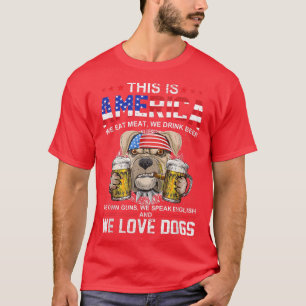 Camiseta This Is America We Love Dog Beer Pitbull America F