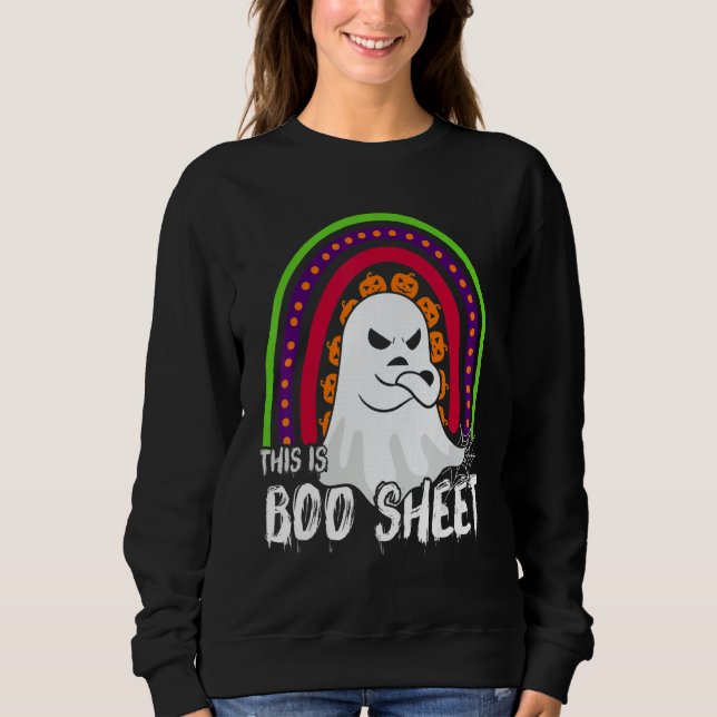 Camiseta This is boo sheet happy halloween rainbow 2022 men (Frente)