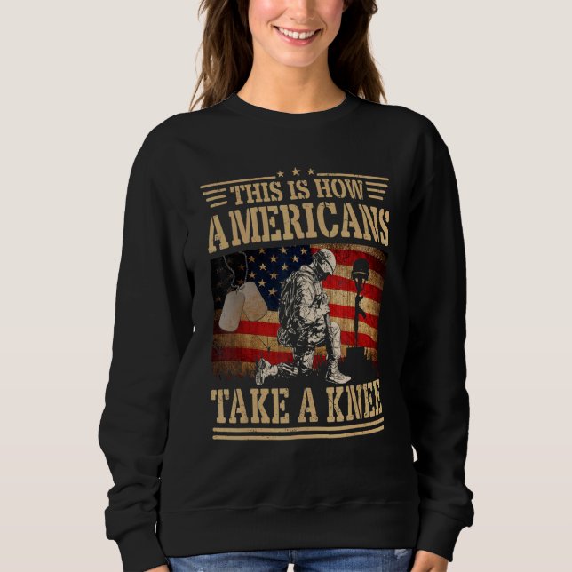 Camiseta This is How Americans Take a Knee Flag Veteran (Frente)