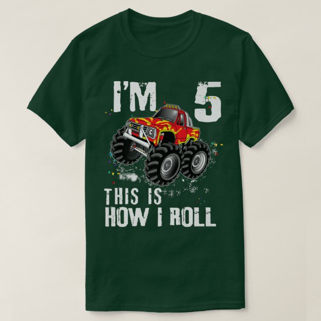 Camiseta This is How I Roll Monster Truck 6 Yrs 6th Birthda (Frente do Design)