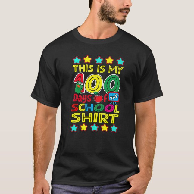 Camiseta This Is My 100 Days of School  Teacher Student Chi (Frente)