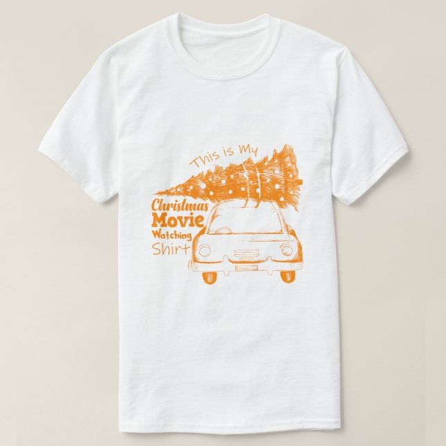 Camiseta "This is My Christmas Movie Watching Shirt" Quote (Frente do Design)