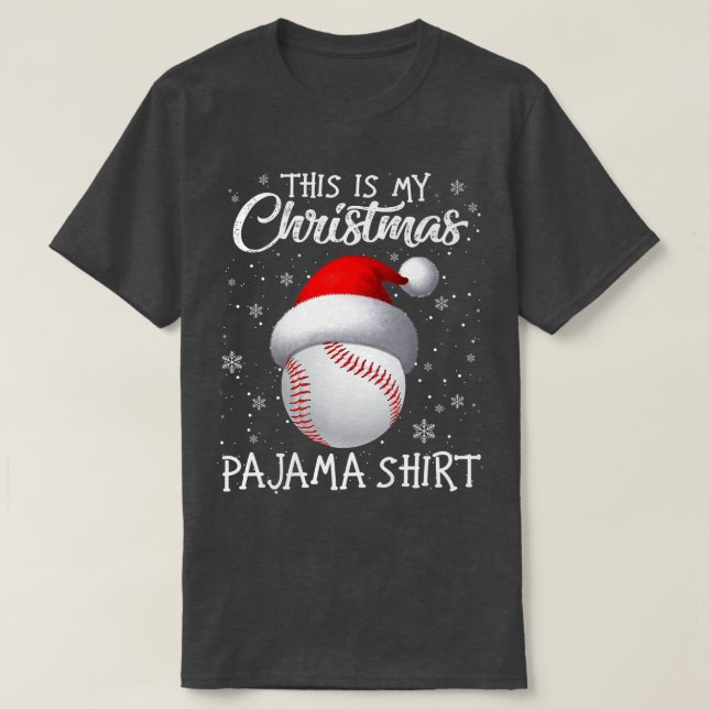 Camiseta This Is My Christmas Pajama Baseball Santa Hat Sno (Frente do Design)