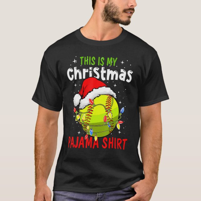 Camiseta This Is My Christmas Pajama Baseball Softball (Frente)