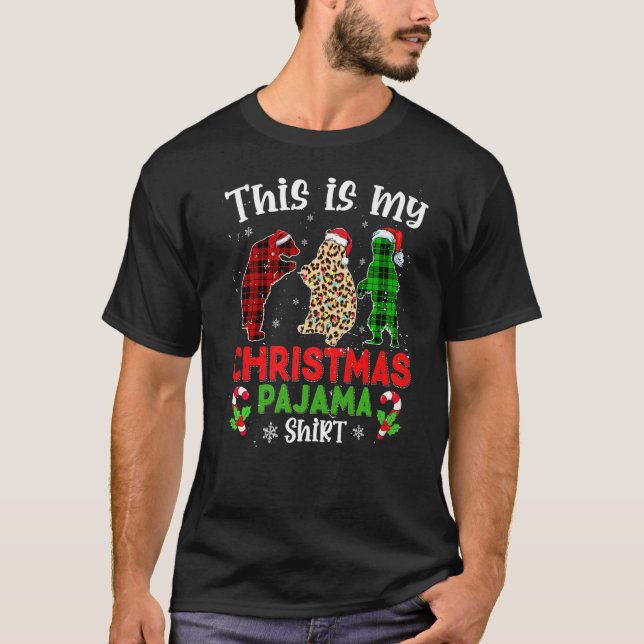 Camiseta This Is My Christmas Pajama Bear Animals Leopard P (Frente)