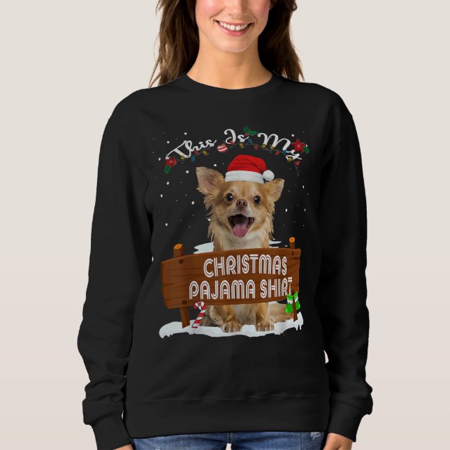 Camiseta This Is My Christmas Pajama Chihuahua Dog Mom Dad (Frente)