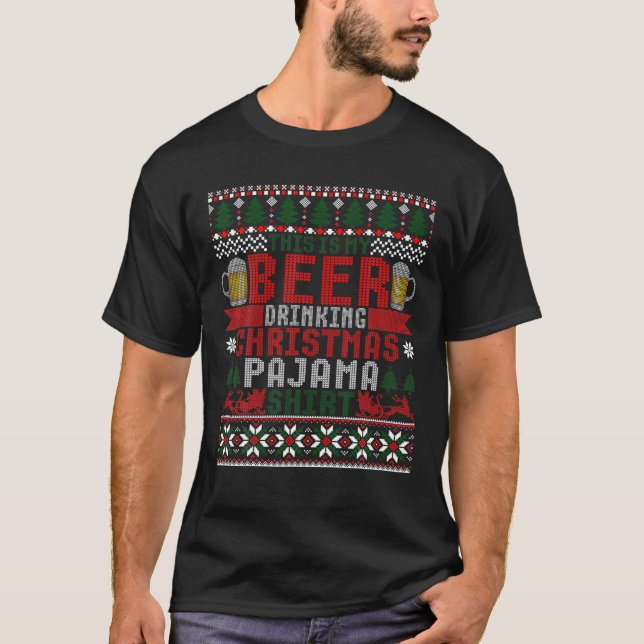 Camiseta This Is My Christmas Pajama Funny Beer Lover (Frente)