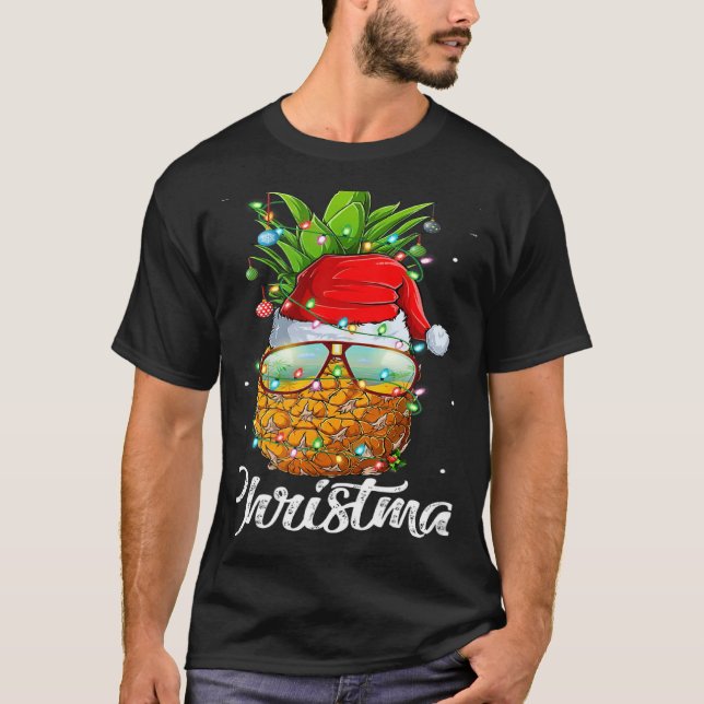 Camiseta This Is My Christmas Pajama  Lighting Pineapple Xm (Frente)