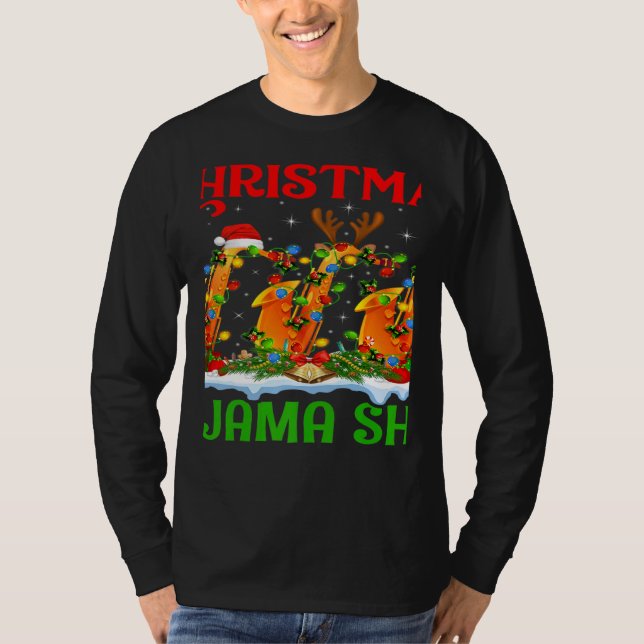 Camiseta This Is My Christmas Pajama Lights Saxophone Chris (Frente)