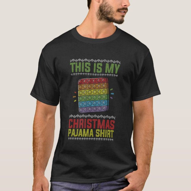 Camiseta This Is My Christmas Pajama Pop It Christmas (Frente)