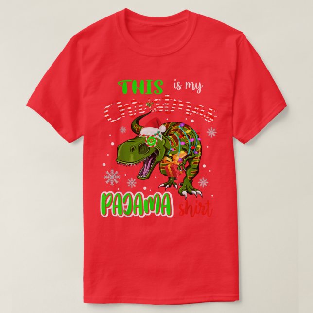 Camiseta This Is My Christmas Pajama Santa TRe Xmas Light F (Frente do Design)