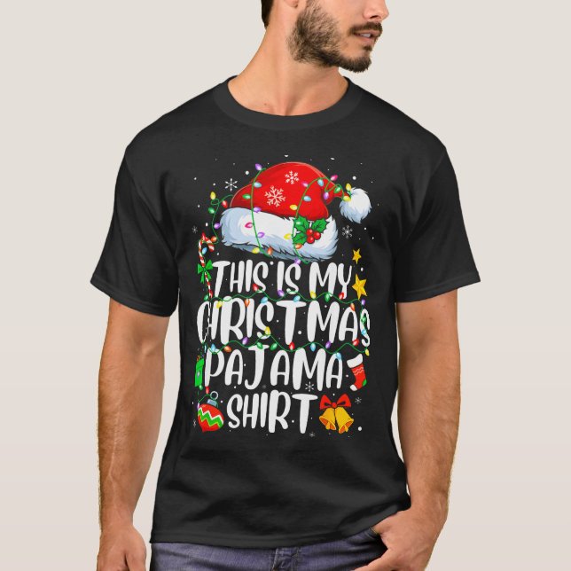 Camiseta This Is My Christmas Pajama Shirt Funny Xmas Pjs M (Frente)