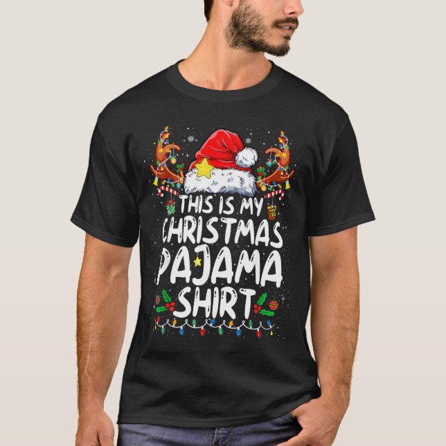 Camiseta This Is My Christmas Pajama Shirt Funny Xmas Pjs M (Frente)