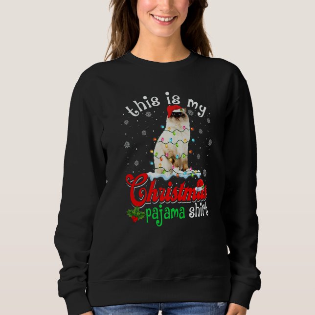 Camiseta This Is My Christmas Pajama Xmas Birman Cat Tree (Frente)