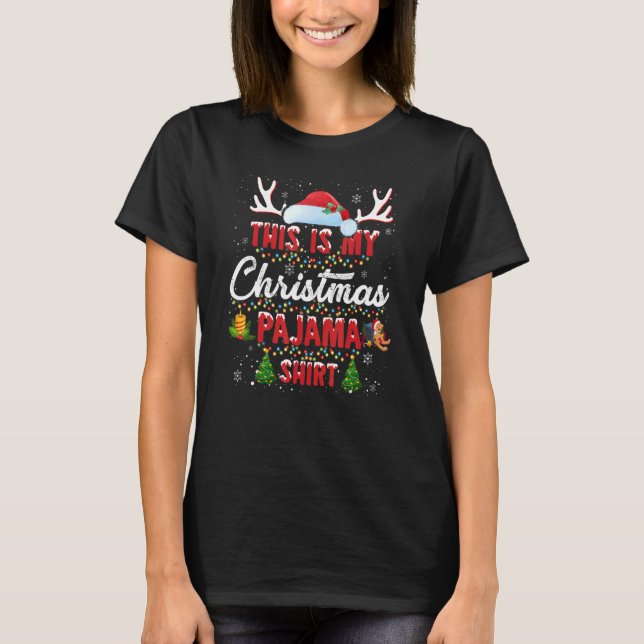 Camiseta This Is My Christmas Pajama   Xmas Lights Kid Men  (Frente)
