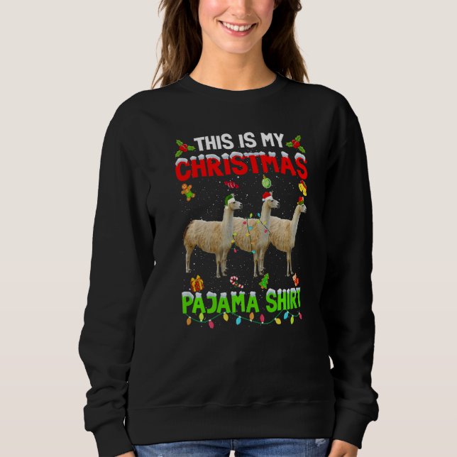 Camiseta This Is My Christmas Pajama Xmas Llama Squad (Frente)