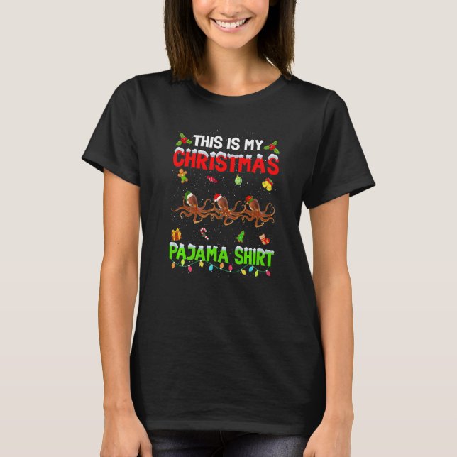 Camiseta This Is My Christmas Pajama Xmas Octopus Squad (Frente)