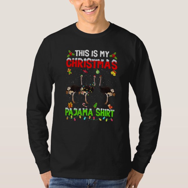 Camiseta This Is My Christmas Pajama Xmas Ostrich Squad (Frente)