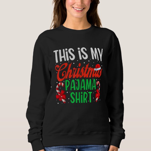 Camiseta This Is My Christmas Pajama  Xmas Santa Hat  8 (Frente)