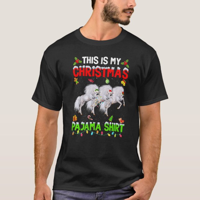 Camiseta This Is My Christmas Pajama Xmas Unicorn Squad (Frente)