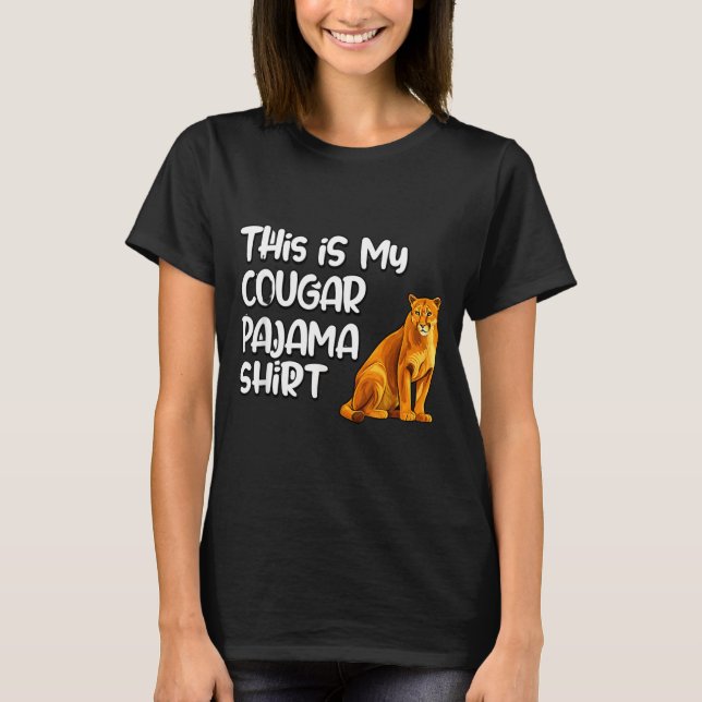 Camiseta This Is My Cougar Pajama Shirt, Funny Cougars  (Frente)