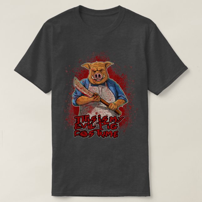 Camiseta This Is My Evil Pig Costume Halloween Horror Graph (Frente do Design)