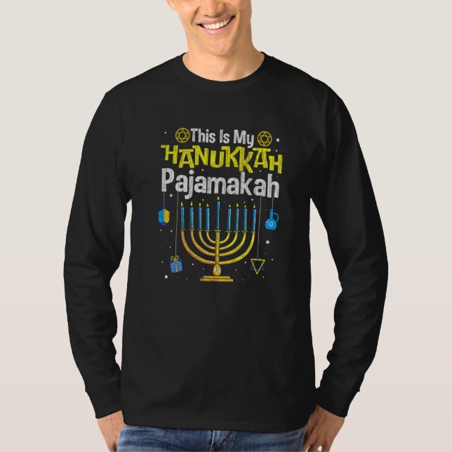 Camiseta This Is My Hanukkah Pajamakah Menorah Chanukah Paj (Frente)