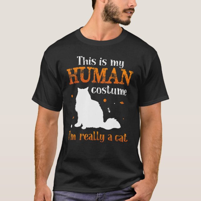 Camiseta THis is my human costume I`m Really A Cat (Frente)