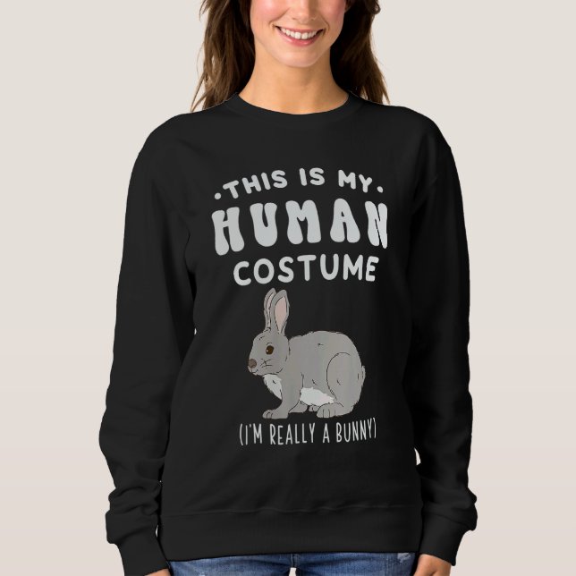 Camiseta This is my Human Costume I'm Really A Bunny Gray R (Frente)