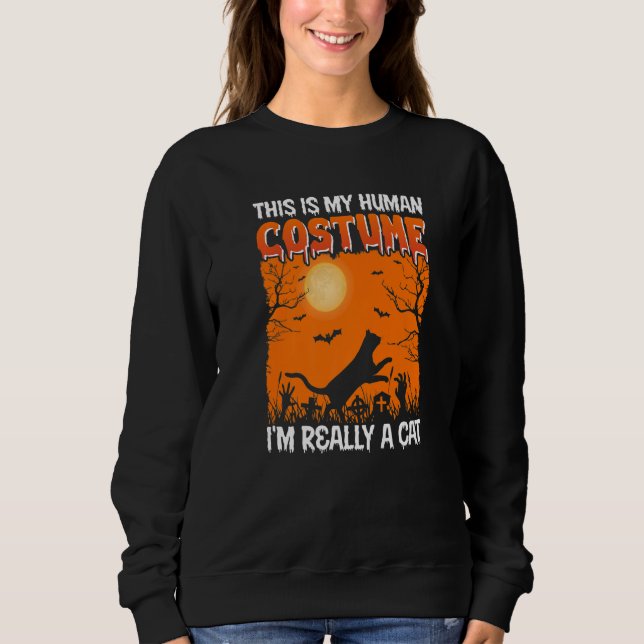 Camiseta This Is My Human Costume I'm Really A Cat Pumkin H (Frente)